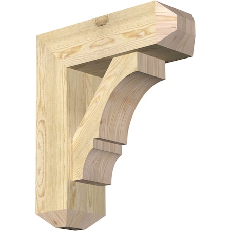 Ekena Millwork Balboa Craftsman Rough Sawn Bracket w/ Offset Brace, Douglas Fir, 8"W x 24"D x 28"H BKT0806X24X28BOA04RDF